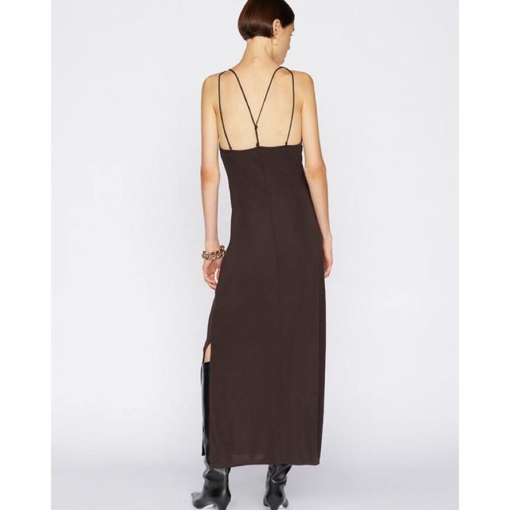 Frame Delicate Knot Dress Brown Size Medium - Picture 2 of 11